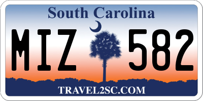 SC license plate MIZ582