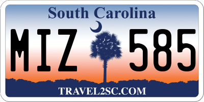 SC license plate MIZ585