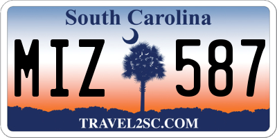 SC license plate MIZ587
