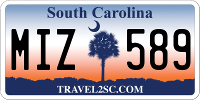 SC license plate MIZ589
