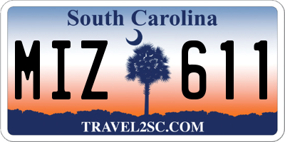 SC license plate MIZ611