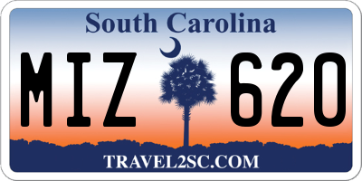 SC license plate MIZ620