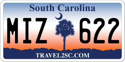 SC license plate MIZ622