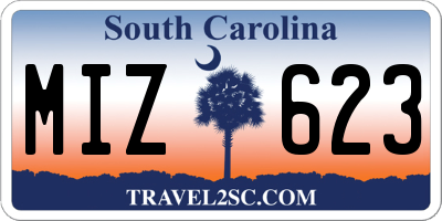 SC license plate MIZ623