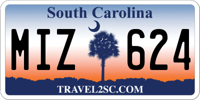 SC license plate MIZ624