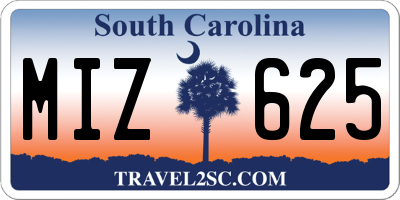 SC license plate MIZ625