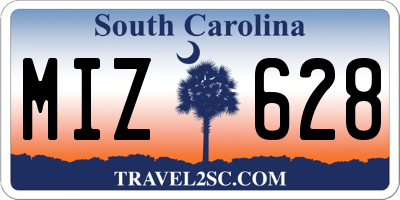SC license plate MIZ628