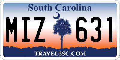SC license plate MIZ631