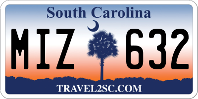 SC license plate MIZ632