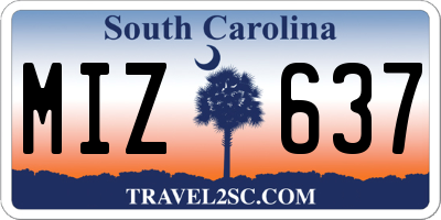 SC license plate MIZ637