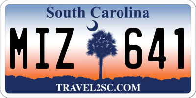 SC license plate MIZ641