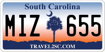 SC license plate MIZ655