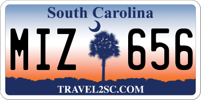 SC license plate MIZ656