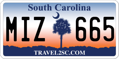 SC license plate MIZ665