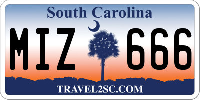 SC license plate MIZ666