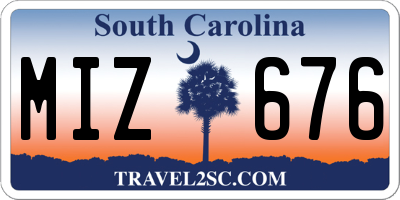 SC license plate MIZ676