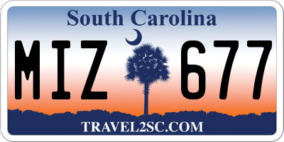 SC license plate MIZ677