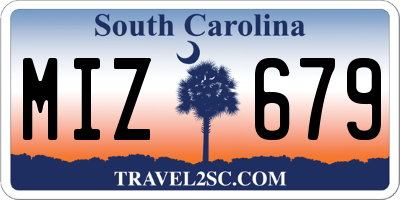 SC license plate MIZ679