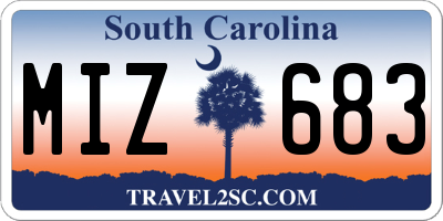 SC license plate MIZ683