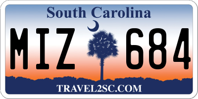 SC license plate MIZ684