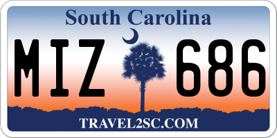 SC license plate MIZ686