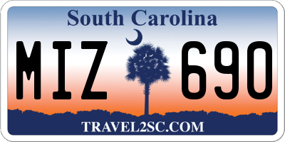 SC license plate MIZ690