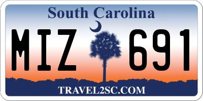 SC license plate MIZ691