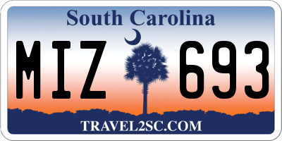 SC license plate MIZ693