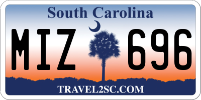 SC license plate MIZ696