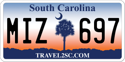 SC license plate MIZ697