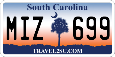 SC license plate MIZ699