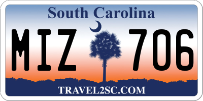 SC license plate MIZ706