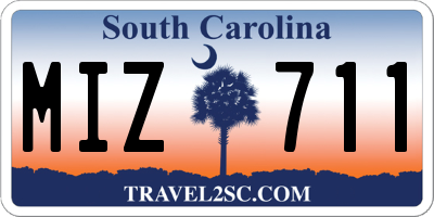 SC license plate MIZ711
