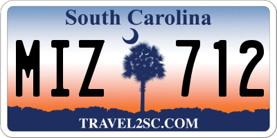 SC license plate MIZ712