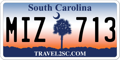 SC license plate MIZ713