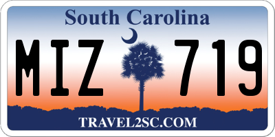 SC license plate MIZ719
