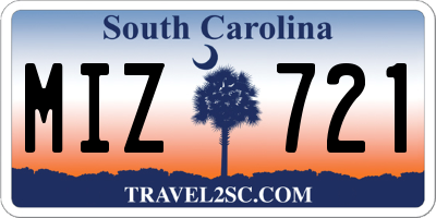 SC license plate MIZ721