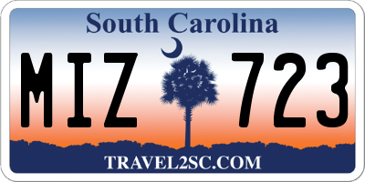 SC license plate MIZ723