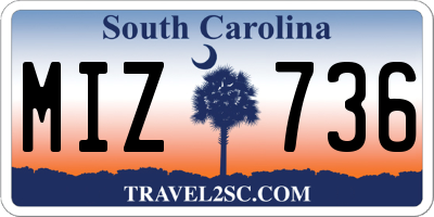 SC license plate MIZ736