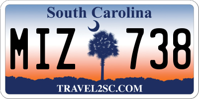SC license plate MIZ738