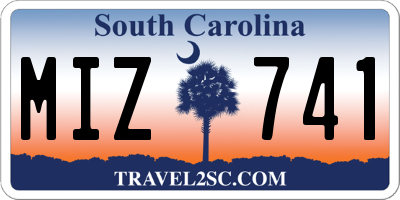 SC license plate MIZ741