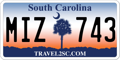 SC license plate MIZ743
