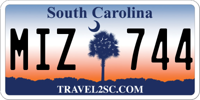 SC license plate MIZ744