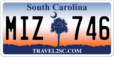 SC license plate MIZ746