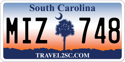 SC license plate MIZ748
