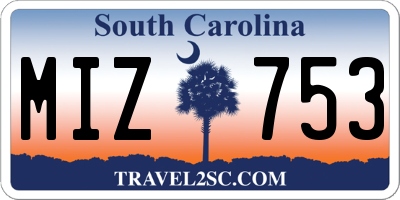 SC license plate MIZ753