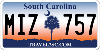SC license plate MIZ757