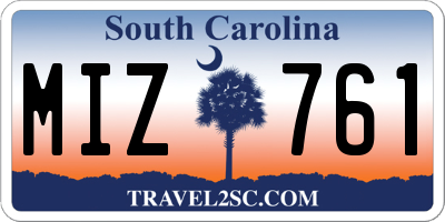 SC license plate MIZ761