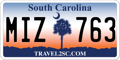 SC license plate MIZ763