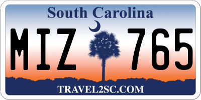 SC license plate MIZ765